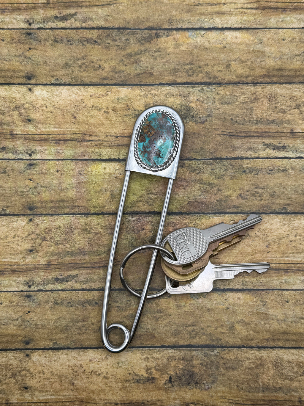 Brody-Jumbo Safety Pin with Turquoise