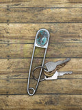 Brody-Jumbo Safety Pin with Turquoise