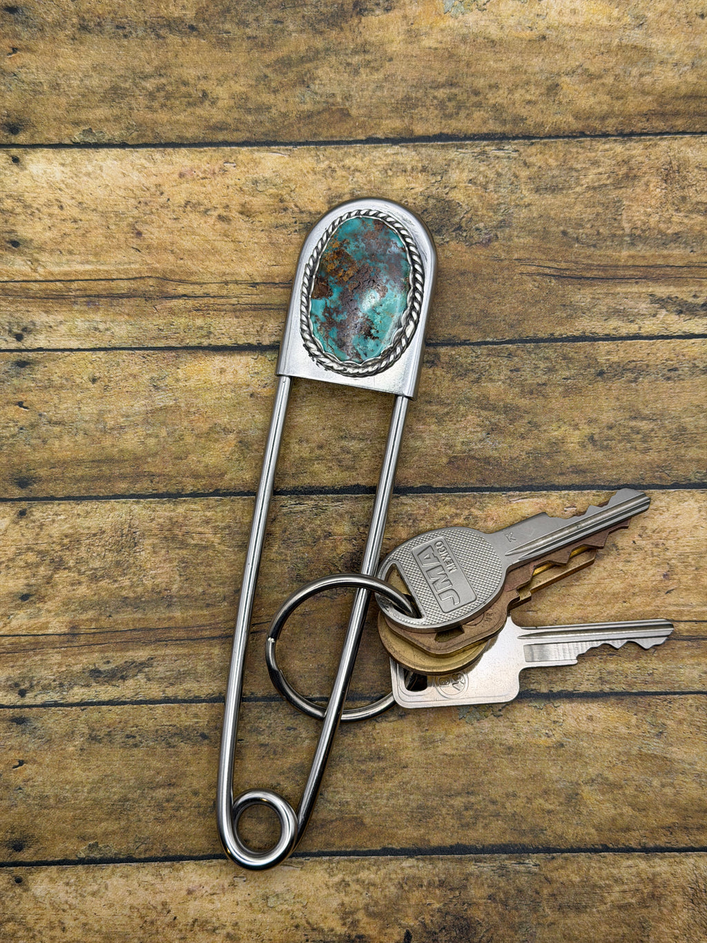 Brody-Jumbo Safety Pin with Turquoise