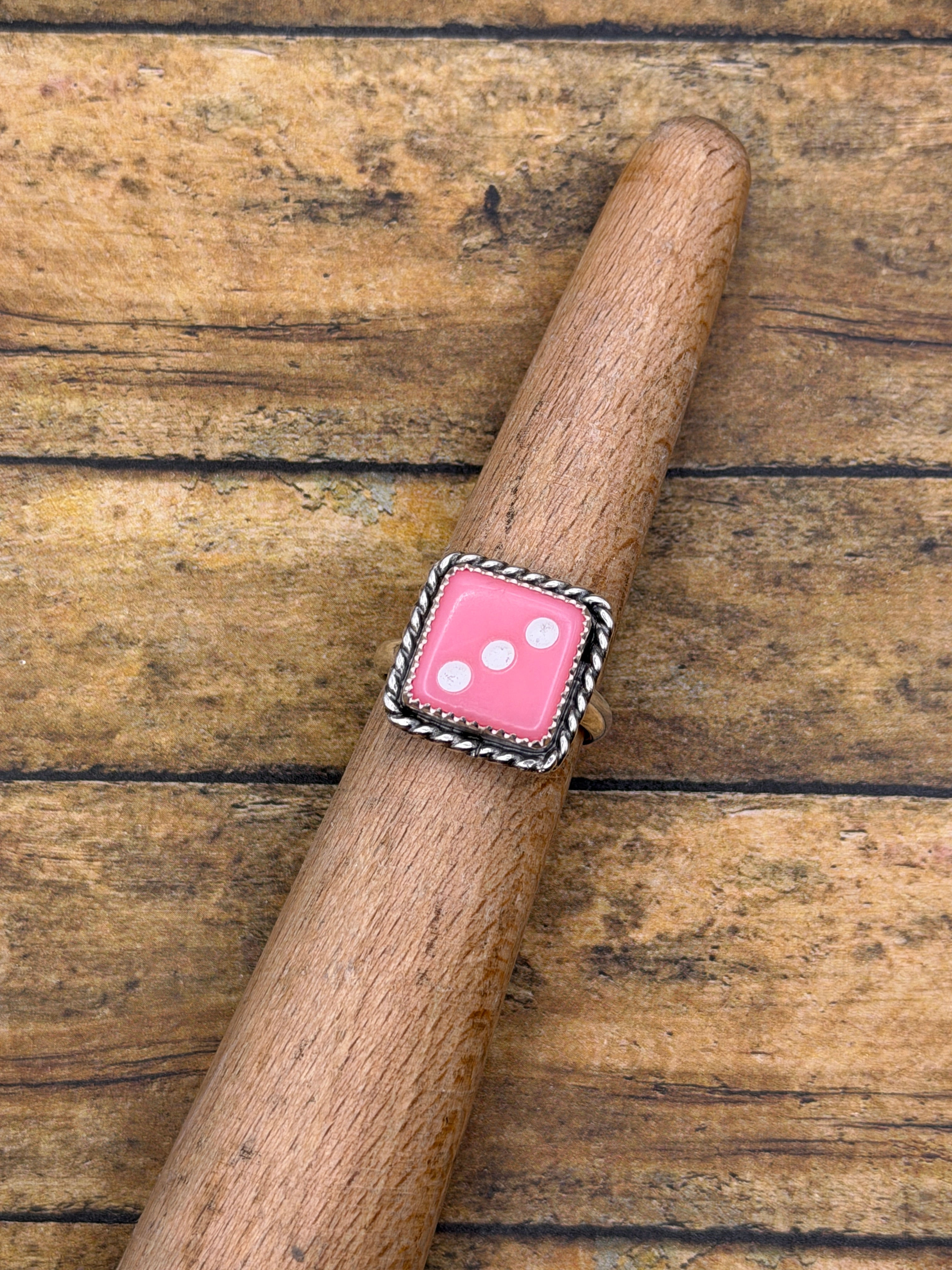 Zian-Pink Dice #3 Ring