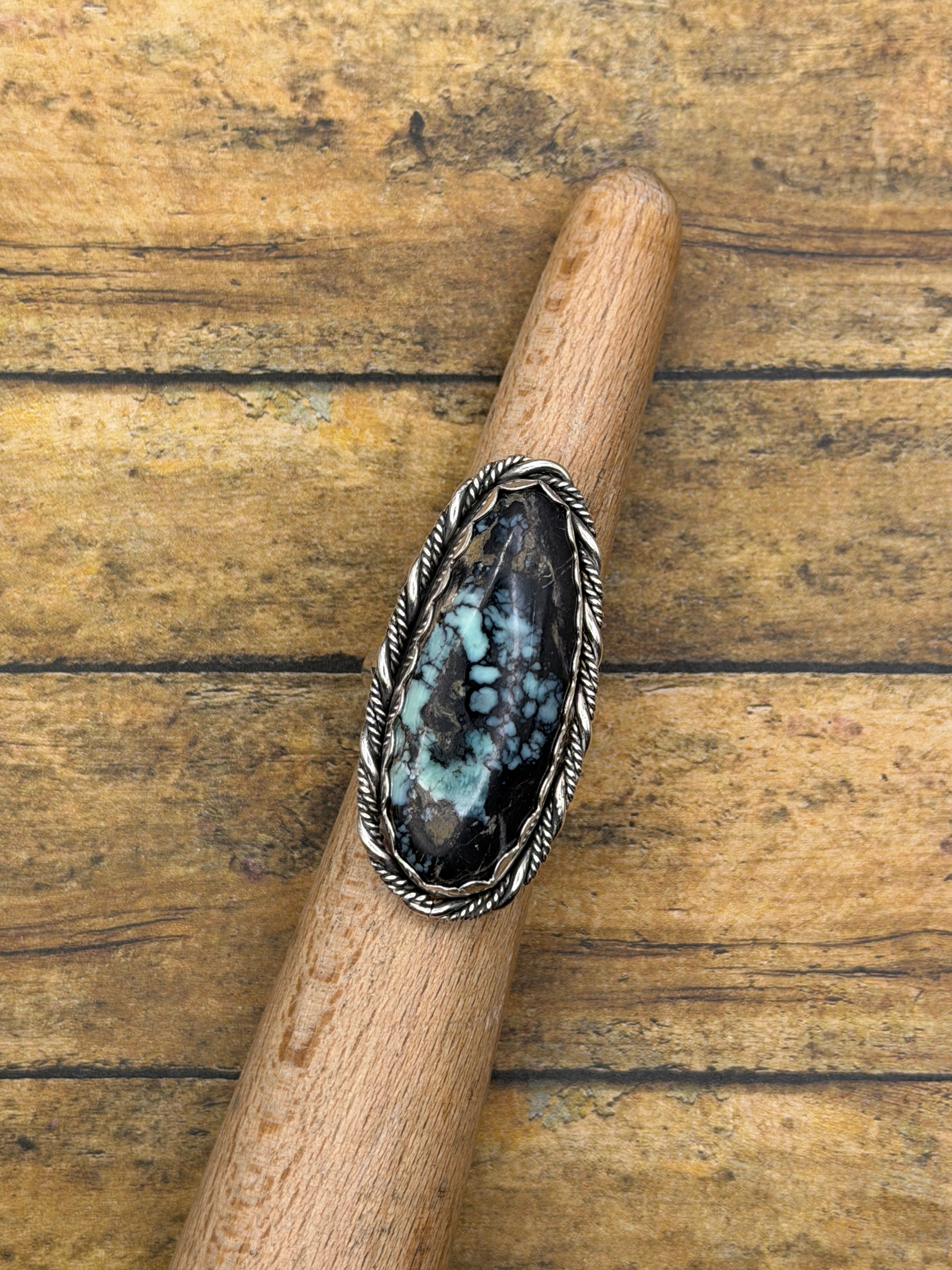 Vince-Black Spiderweb Variscite Large Statement Ring