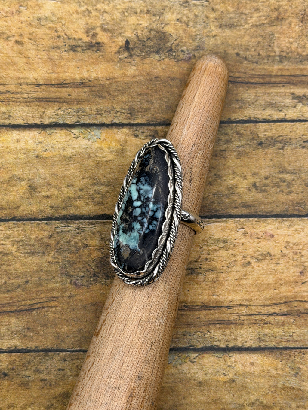 Vince-Black Spiderweb Variscite Large Statement Ring