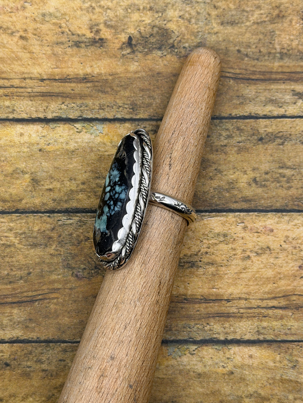 Vince-Black Spiderweb Variscite Large Statement Ring