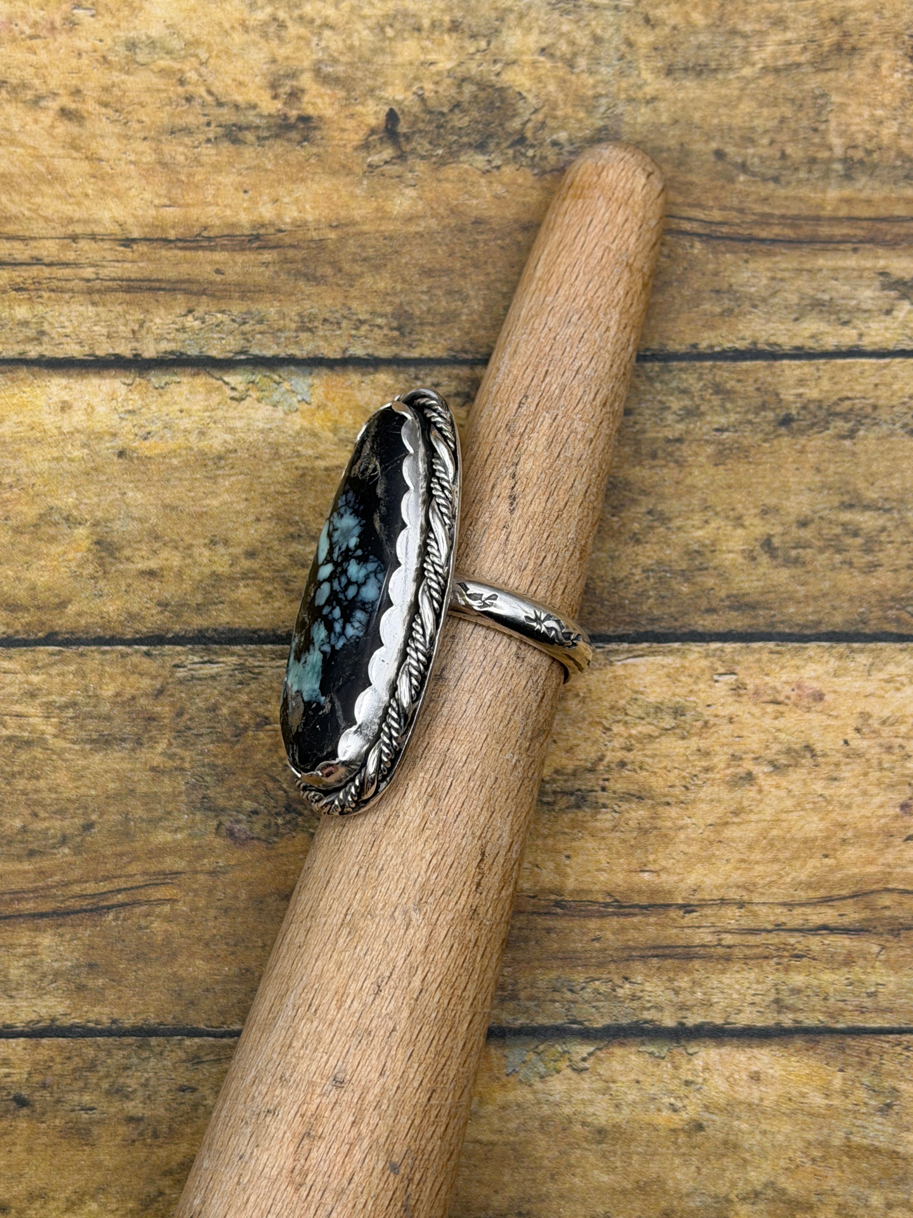 Vince-Black Spiderweb Variscite Large Statement Ring