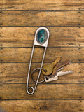 Carla-Jumbo Safety Pin Keychain with Chrysocolla