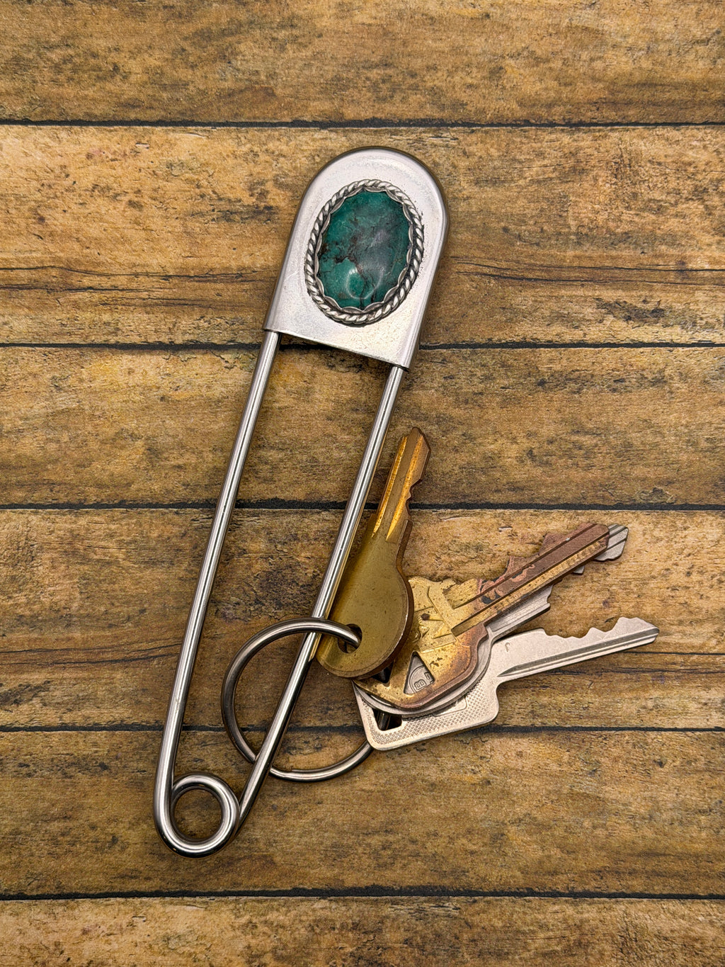 Bayleigh-Jumbo Safety Pin with Turquoise