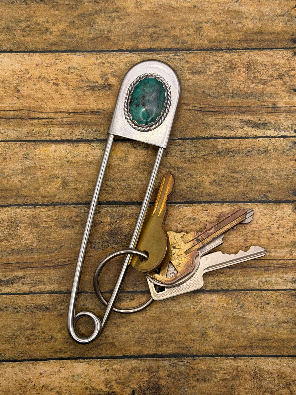 Bayleigh-Jumbo Safety Pin with Turquoise