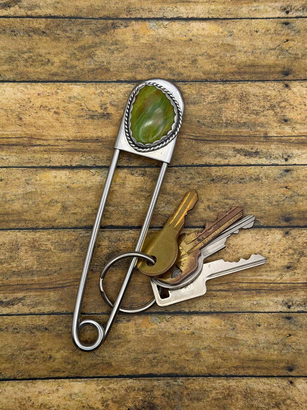 Chantelle-Jumbo Safety Pin Keychain with Alunite
