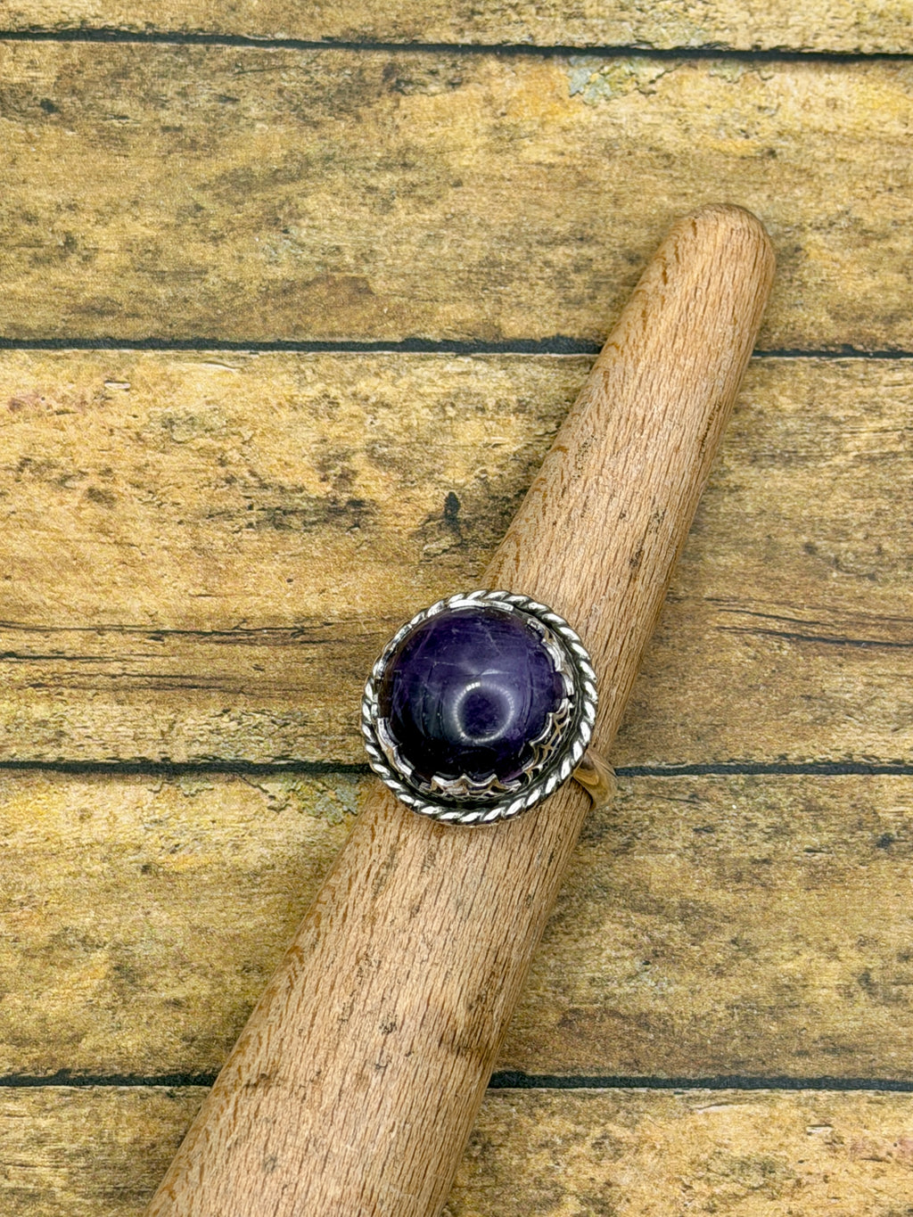 Karina-Purple Amethyst Spider Web Statement Ring