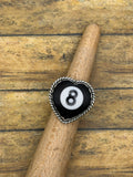 Sabina-Vintage Billiard 8-Ball Heart Ring