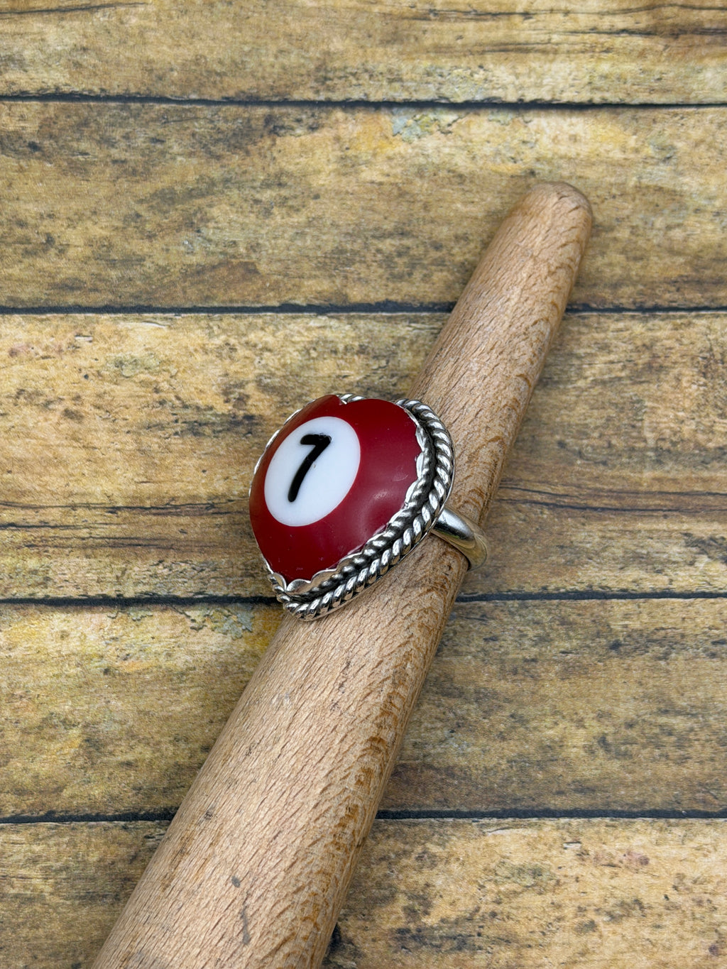 Steph-Billiard Ball Lucky #7 Heart Ring