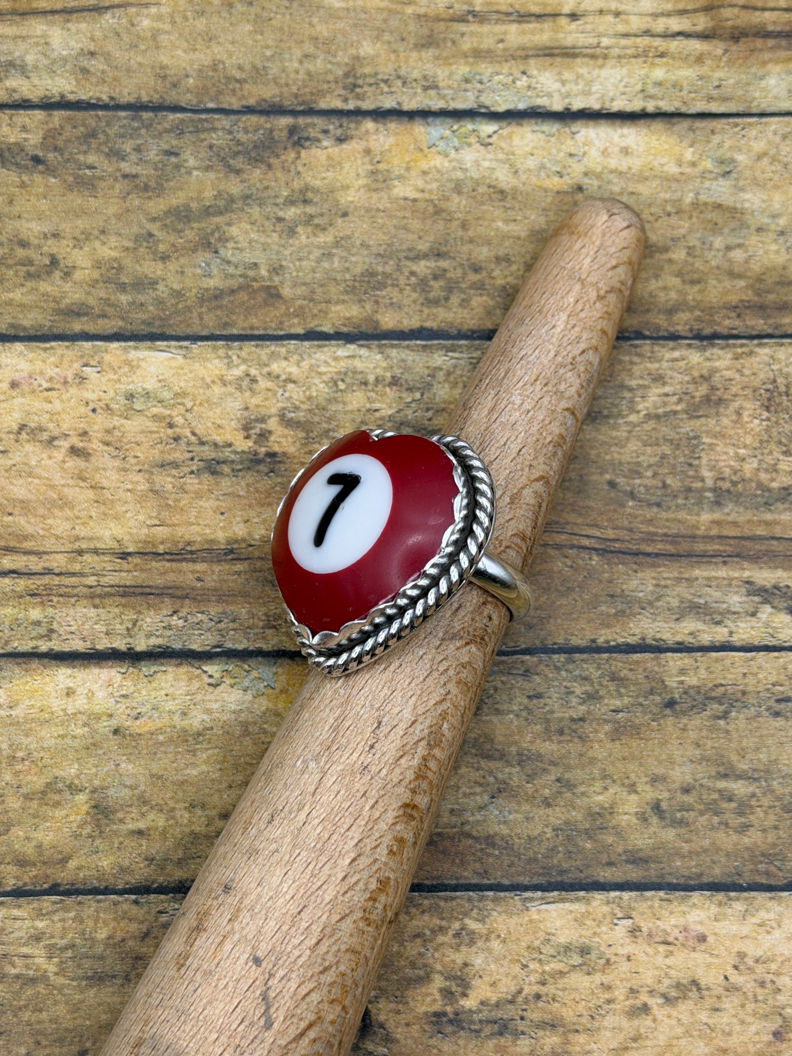 Steph-Billiard Ball Lucky #7 Heart Ring