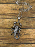 Willy-Sterling Silver Large Scorpion Pendant with Rolo Chain