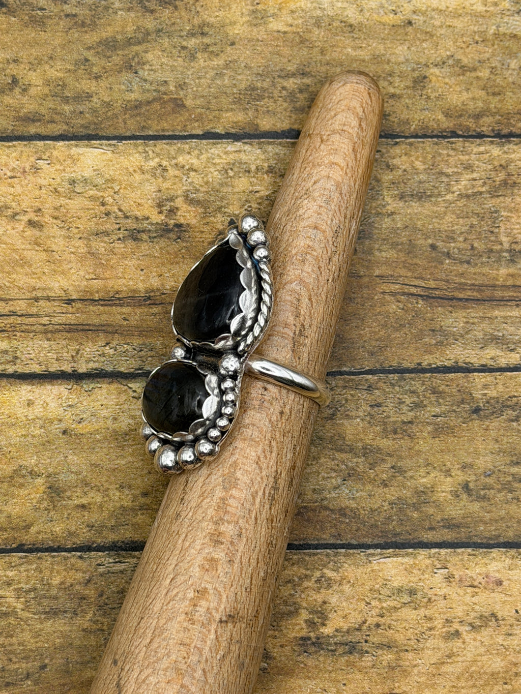 Hannah-Labradorite Double Gemstone Statement Ring