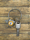 Saul-Round Safety Pin Keychain with Billiard Ball #1