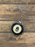 Skye – Vintage Billiard #8-Ball Heart Pendant | Rockabilly Jewelry | Statement Necklace