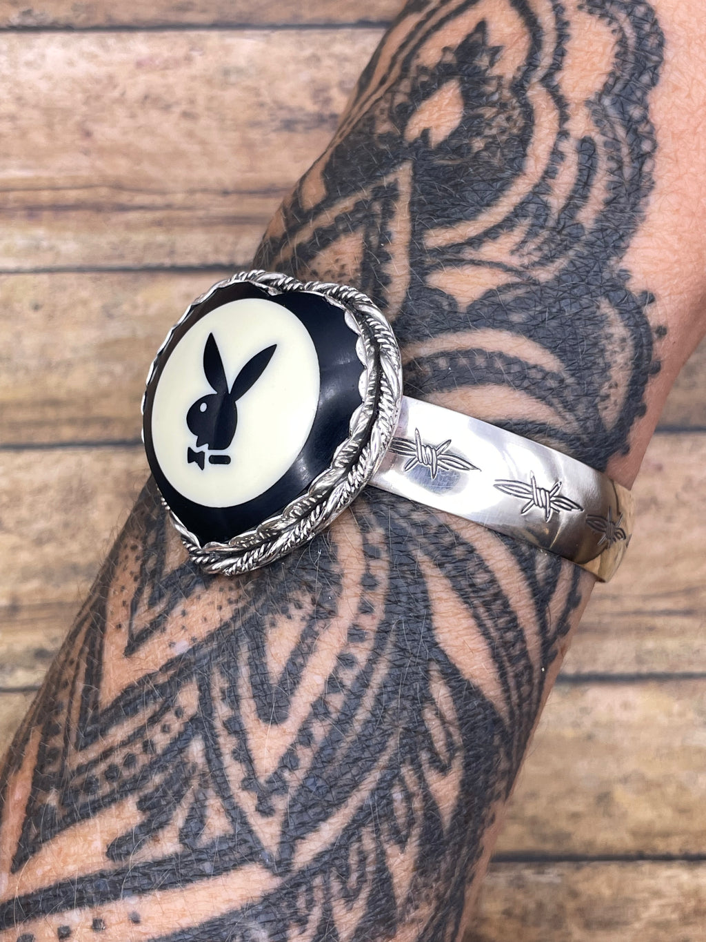 Peyton-MADE TO ORDER-Vintage 1998 Limited Edition Red Playboy Billiard Ball Heart Cuff