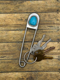 Brooke-Jumbo Safety Pin with Turquoise
