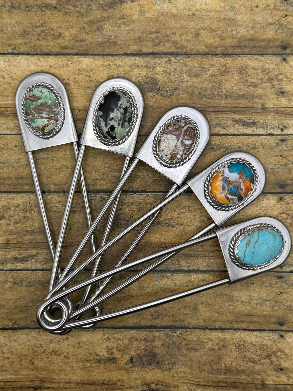 Brent-Jumbo Safety Pin with Turquoise