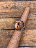 Willow – Black Scorpion Spiderweb Orange Shimmer Resin Ring | Gothic Jewelry | Handmade Silver