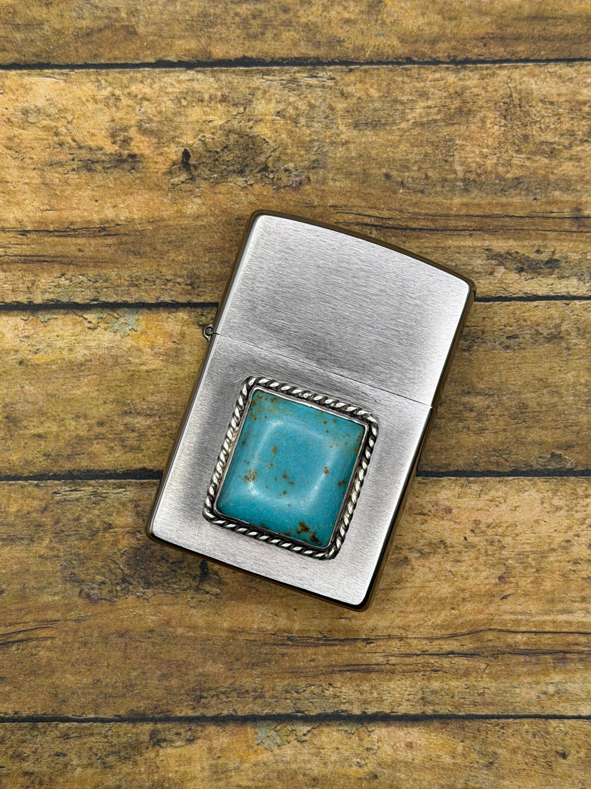 Benton-Zippo Lighter with Turquoise Gemstone