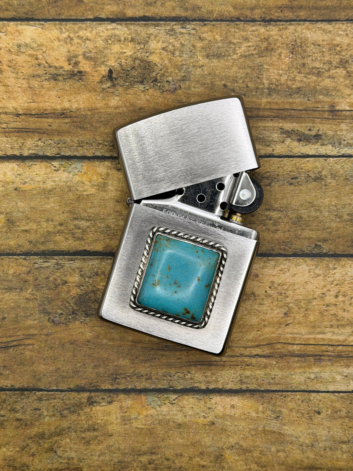 Benton-Zippo Lighter with Turquoise Gemstone