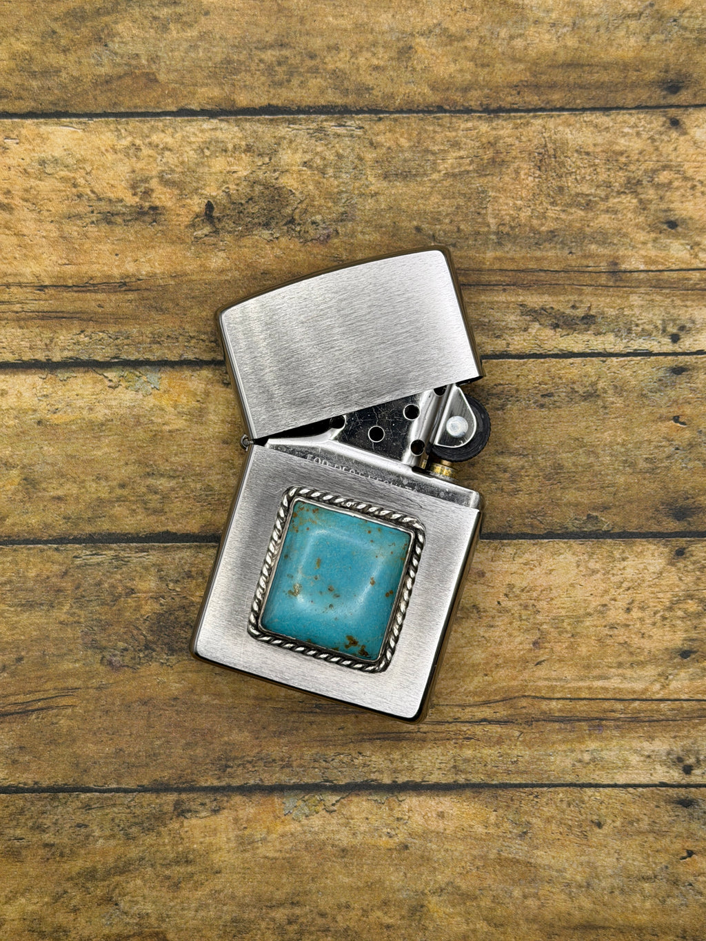 Benton-Zippo Lighter with Turquoise Gemstone