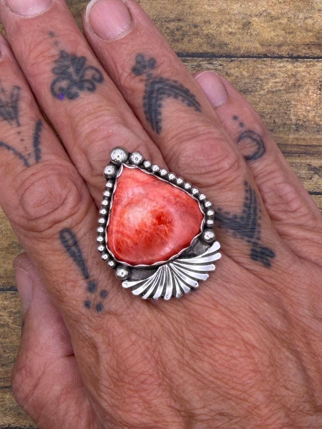 Cameron-Spiny Oyster Statement Ring