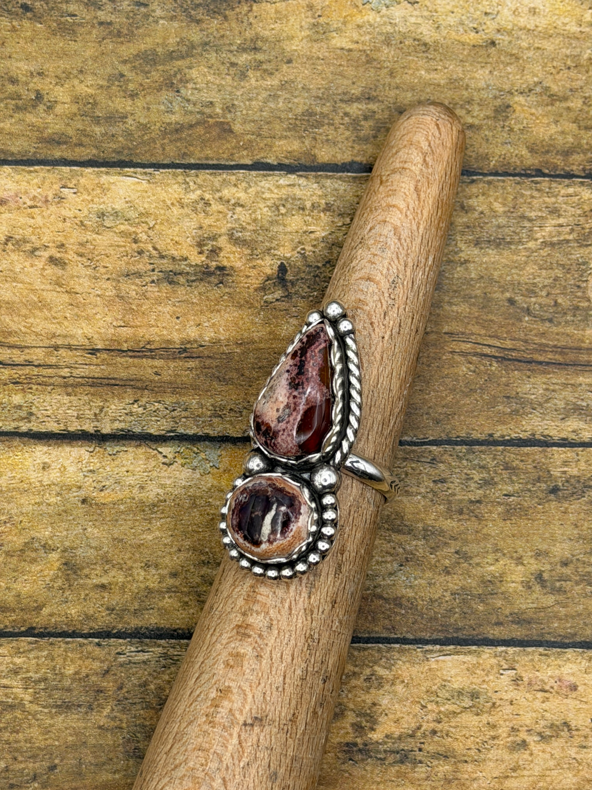 Gina-Mexican Fire Opal Double Stone Statement Ring