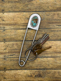 Braxson-Jumbo Safety Pin with Turquoise