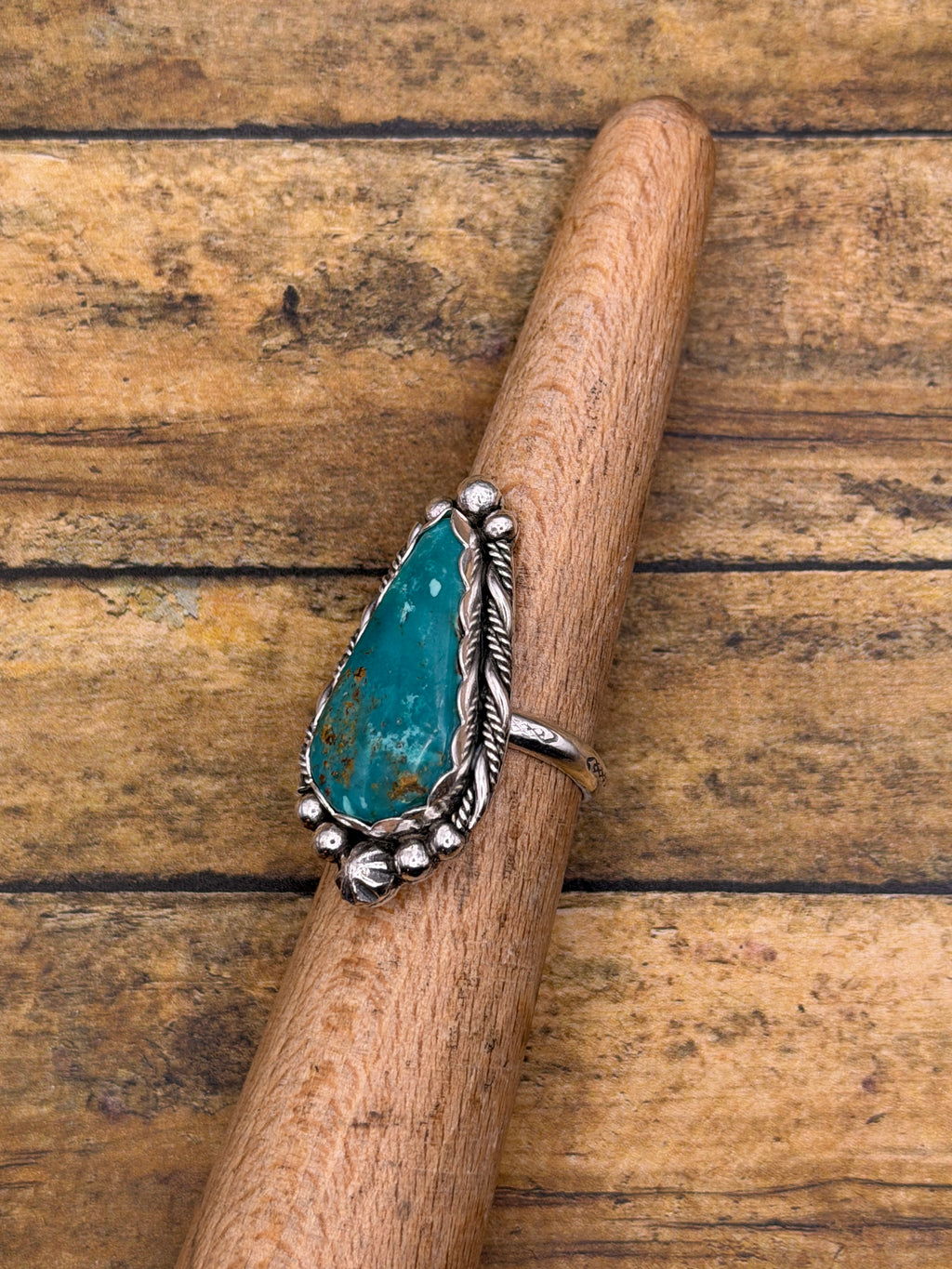 Britney-Kingman Turquoise Statement Ring | Sterling Silver | Southwestern Jewelry