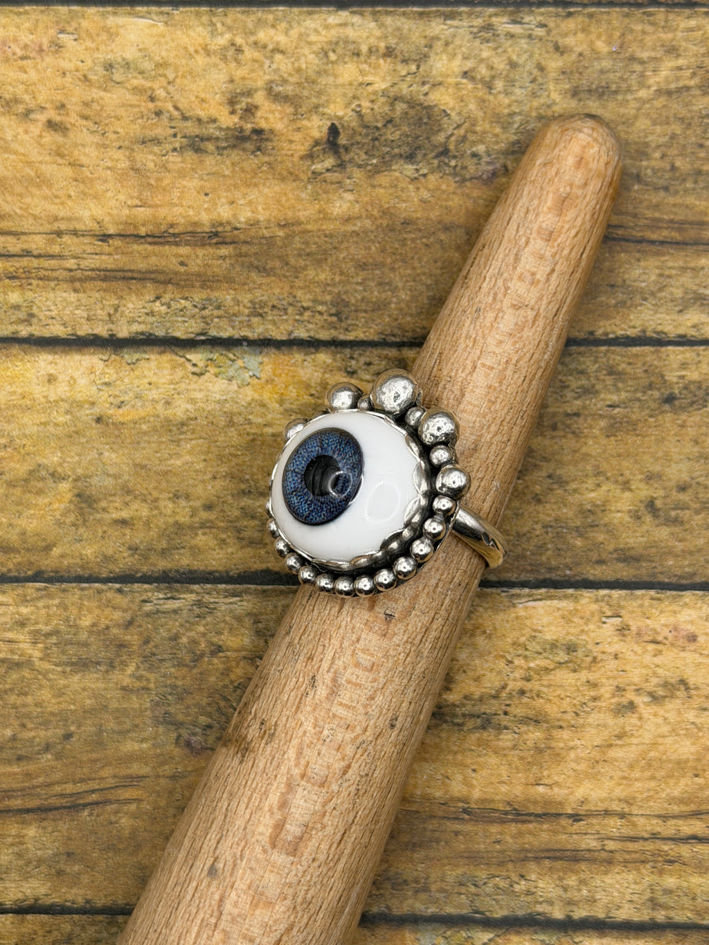 Envy-Blue Evil Eye Statement Ring