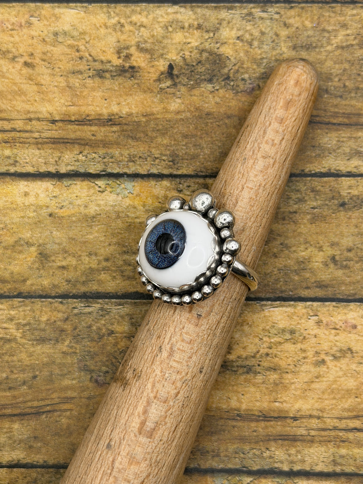 Envy-Blue Evil Eye Statement Ring
