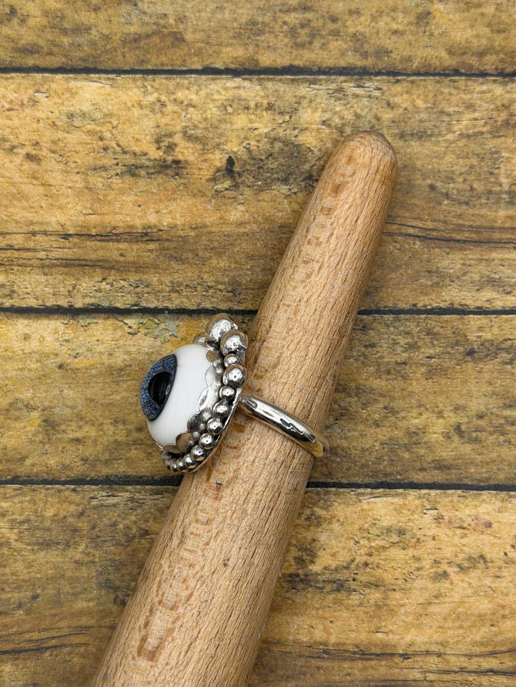 Envy-Blue Evil Eye Statement Ring