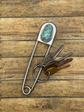 Byron - Turquoise Jumbo Safety Pin Keychain | Gemstone Accessory | Southwestern Jewelry