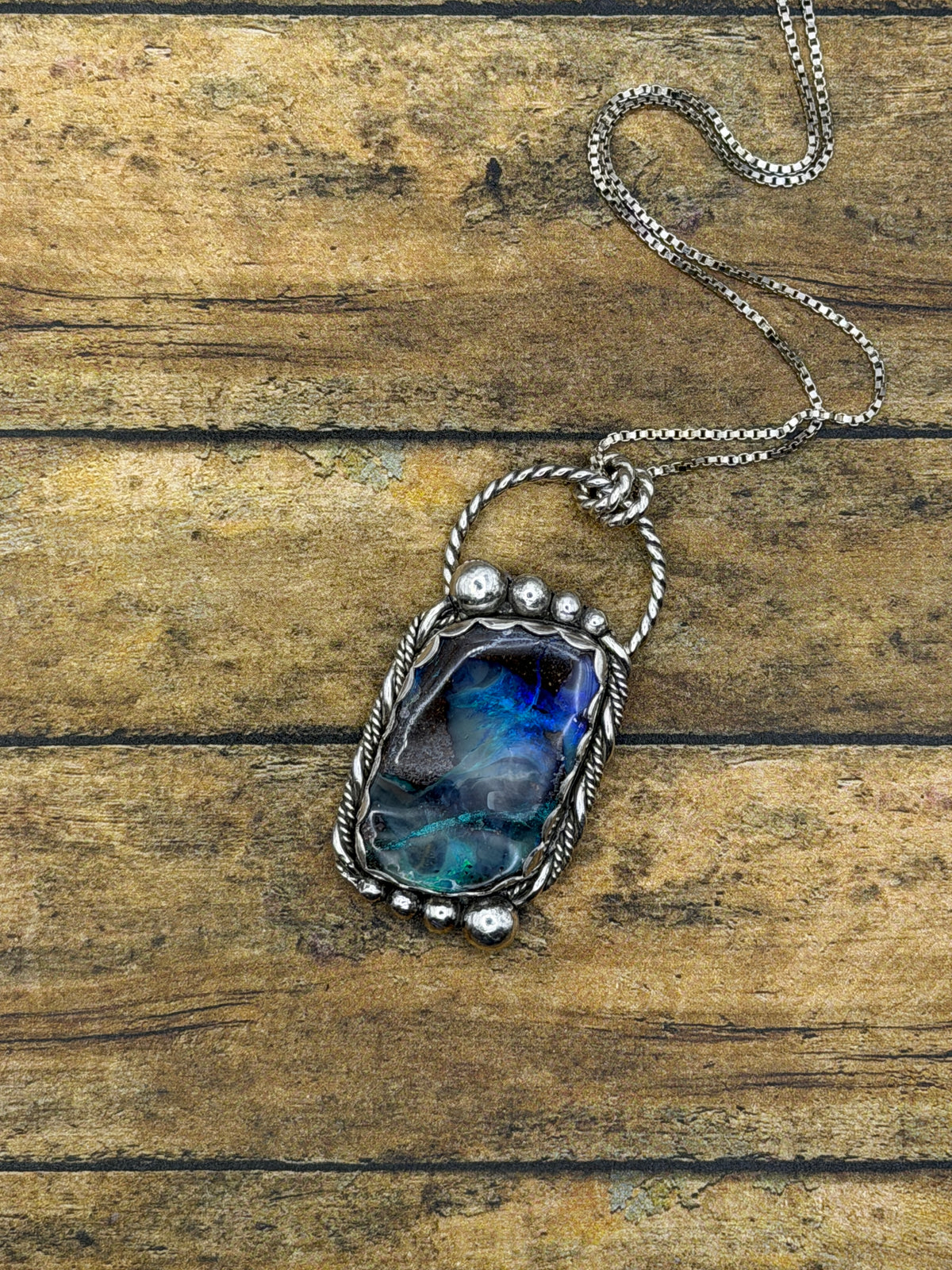 Katie – Australian Boulder Opal Statement Pendant | Sterling Silver | Bohemian Jewelry