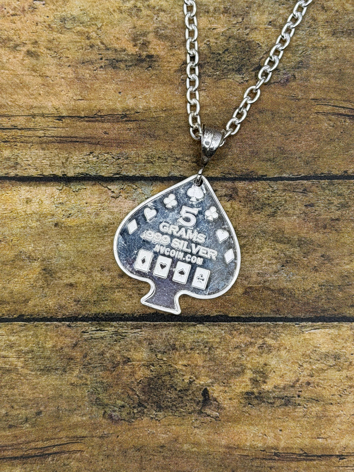 Doyle – Four of a Kind Aces Reversible Spade Pendant | .999 Fine Silver | Casino Jewelry