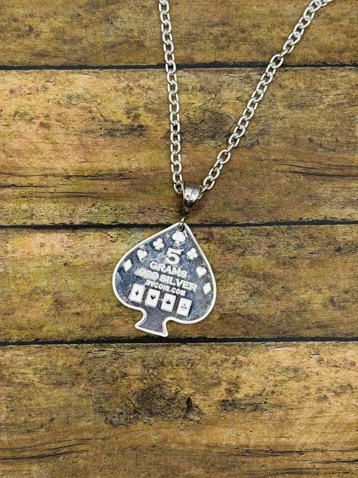 Doyle – Four of a Kind Aces Reversible Spade Pendant | .999 Fine Silver | Casino Jewelry