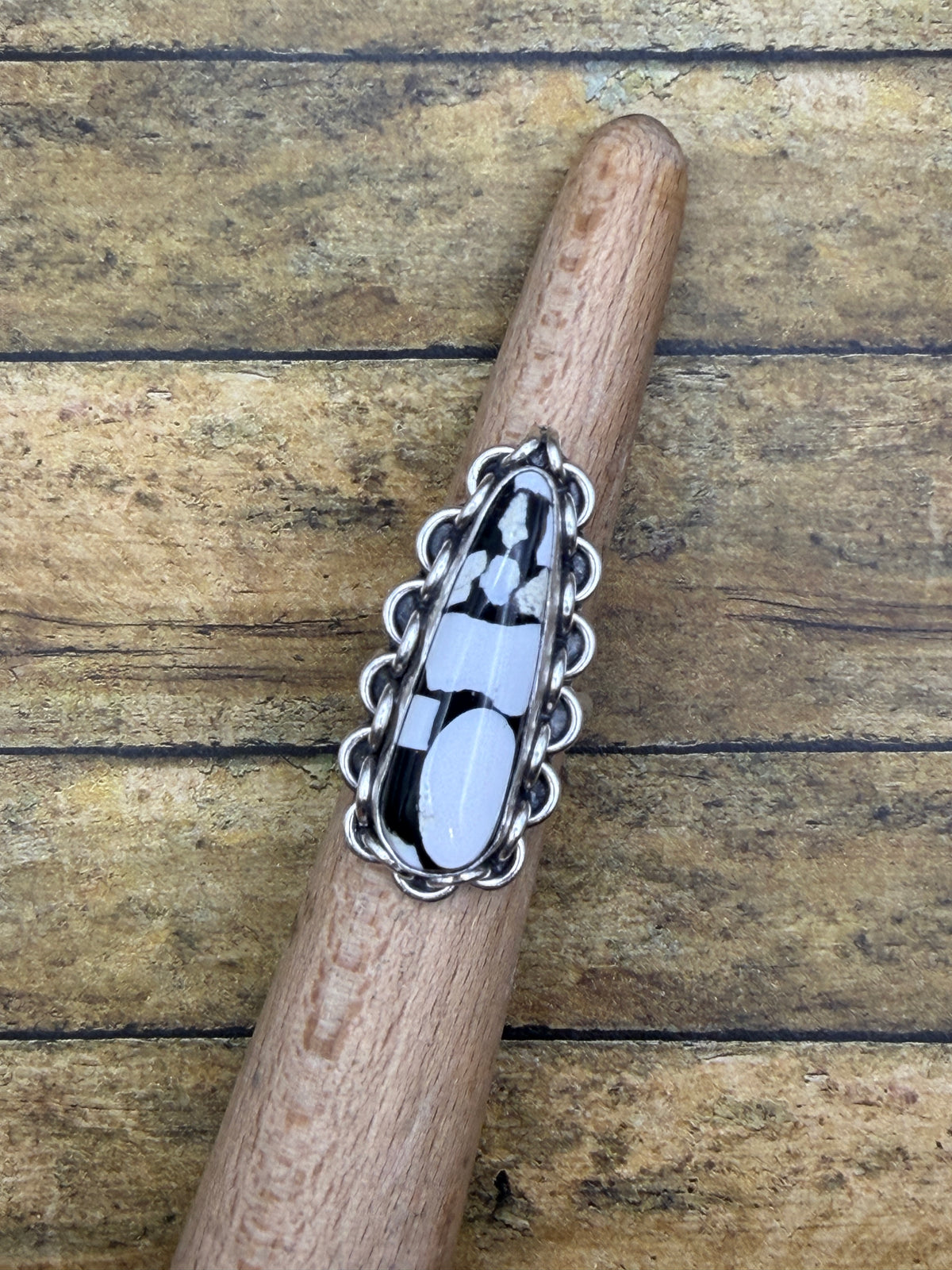 Anna– White Buffalo Inlay Statement Ring | Sterling Silver | Southwestern Jewelry