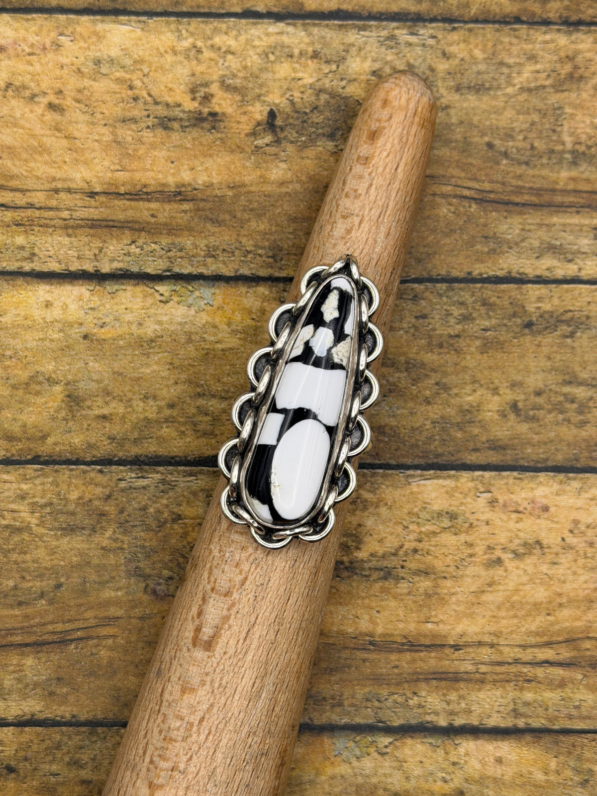 Anna– White Buffalo Inlay Statement Ring | Sterling Silver | Southwestern Jewelry