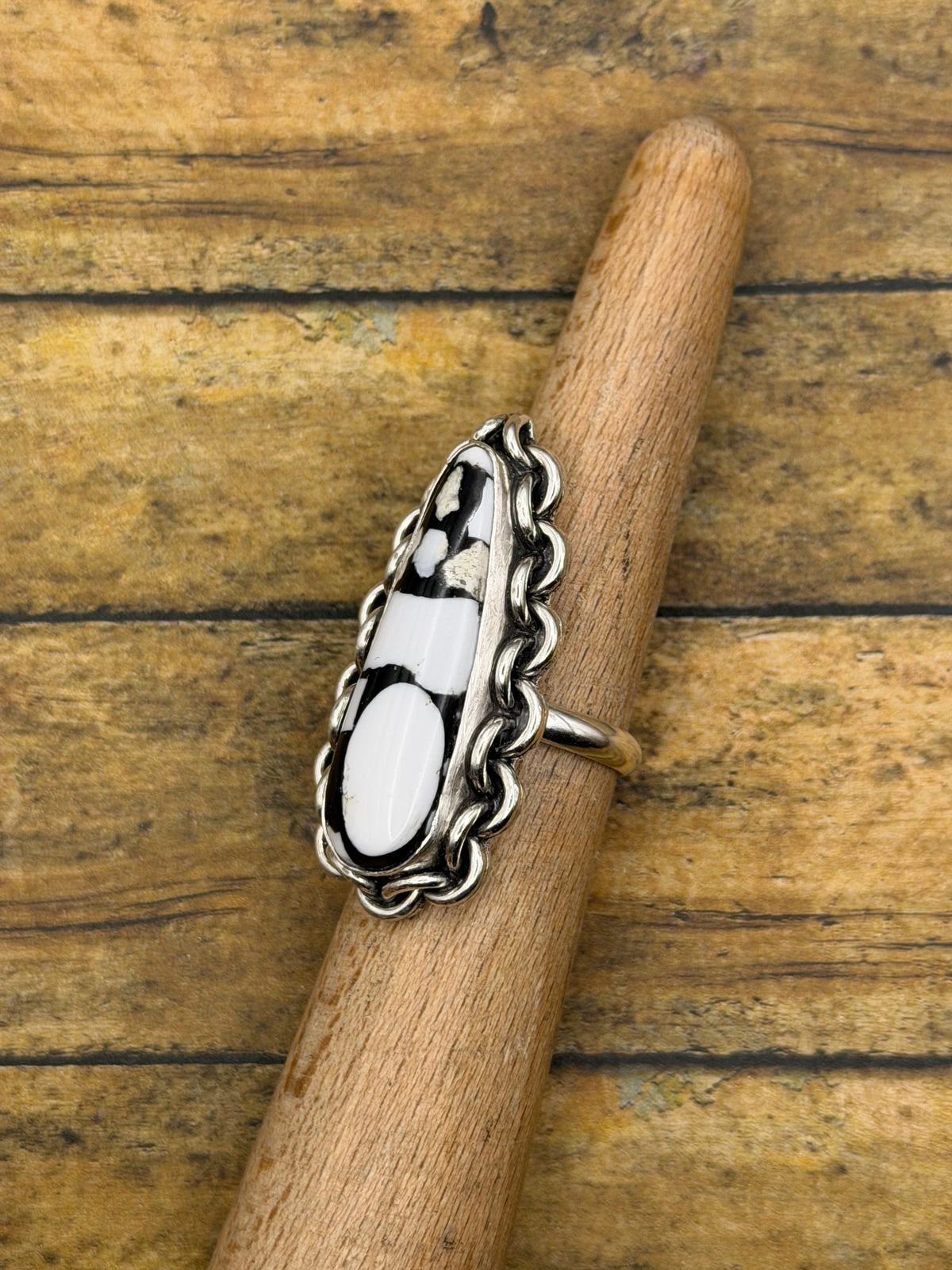 Anna– White Buffalo Inlay Statement Ring | Sterling Silver | Southwestern Jewelry