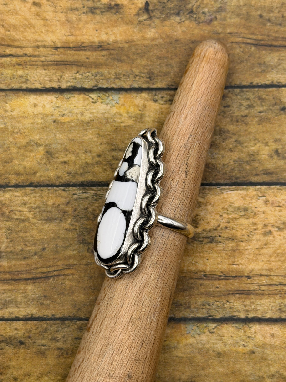 Anna– White Buffalo Inlay Statement Ring | Sterling Silver | Southwestern Jewelry