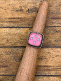 Xabrina – Pink Shimmer Dice #4 Ring | Heart Pips | Roll the Dice | Retro Vegas