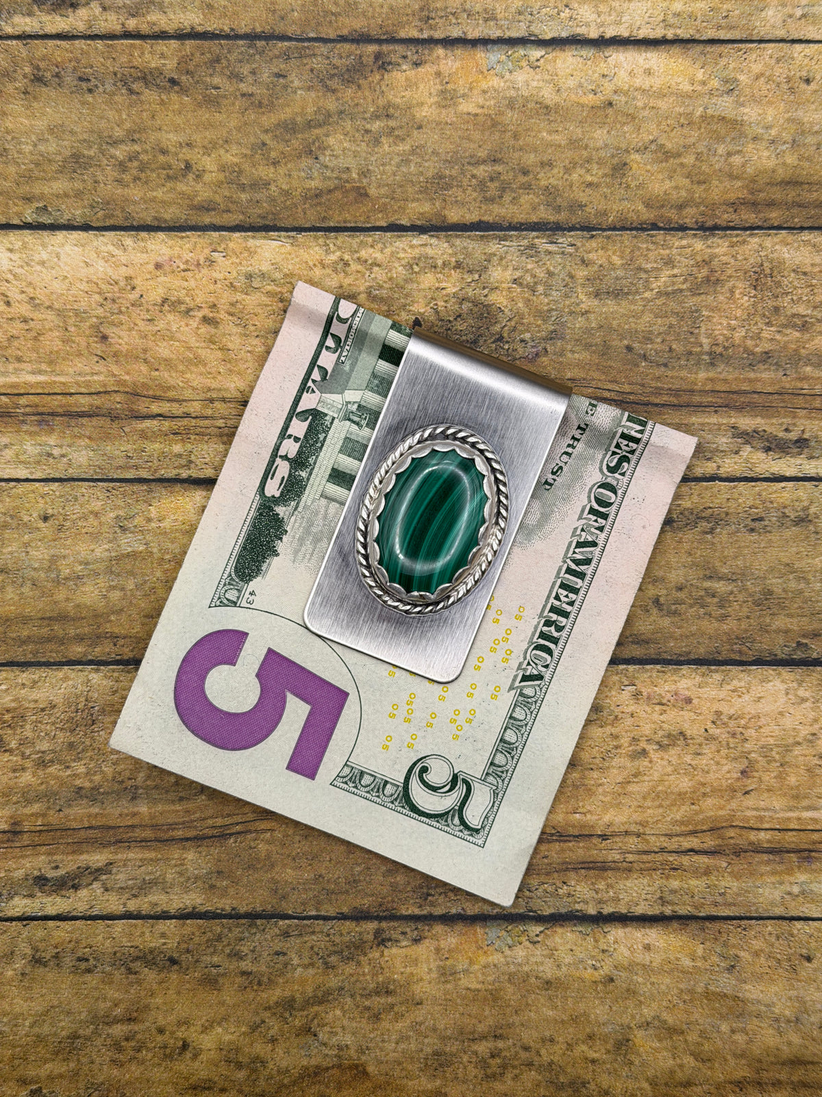 Craig – Malachite Gemstone Money Clip | Sterling Silver | Statement Accessory