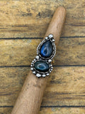 Hope – Labradorite Double Gemstone Statement Ring | Sterling Silver | Boho Jewelry