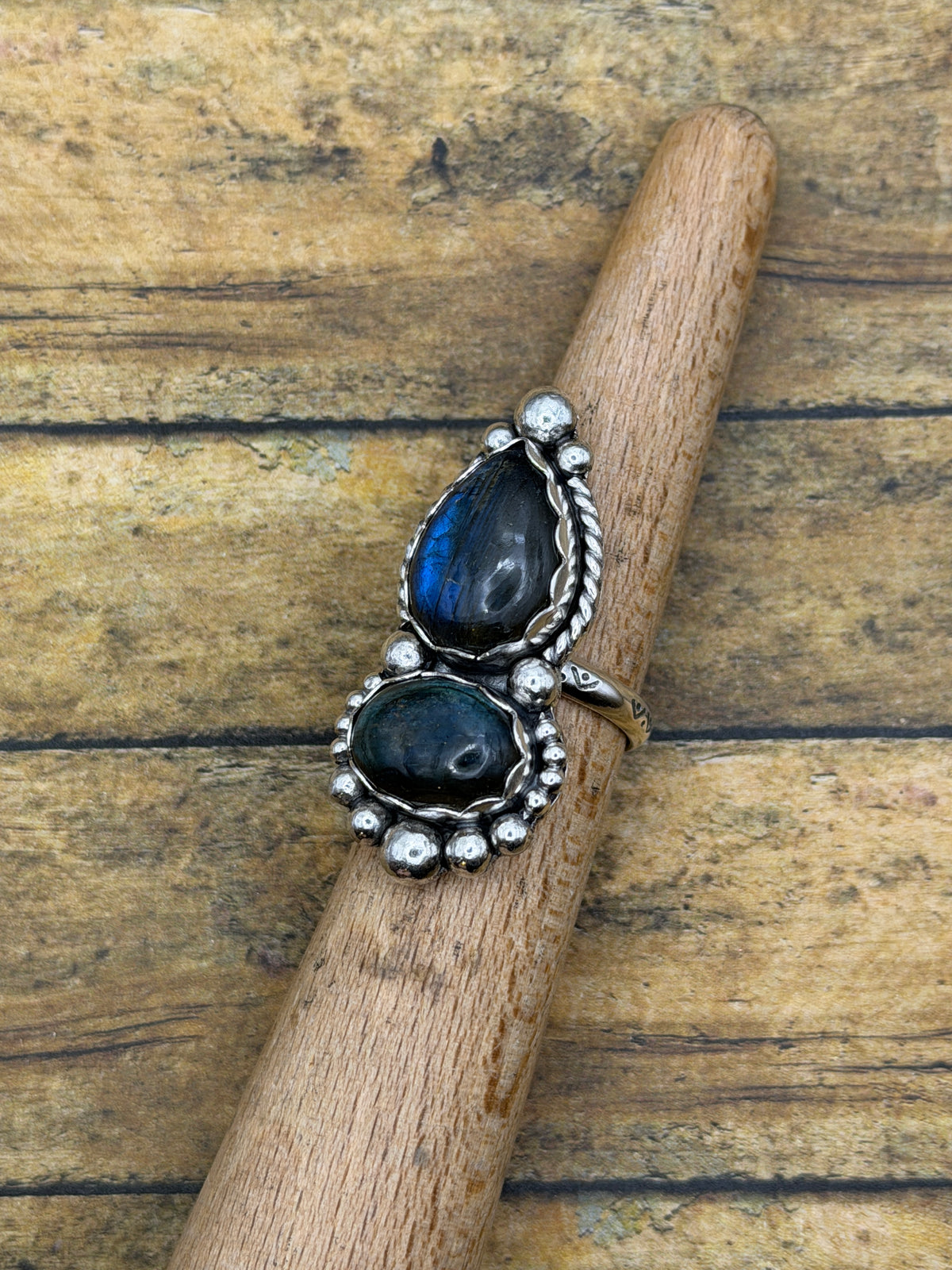 Hope – Labradorite Double Gemstone Statement Ring | Sterling Silver | Boho Jewelry