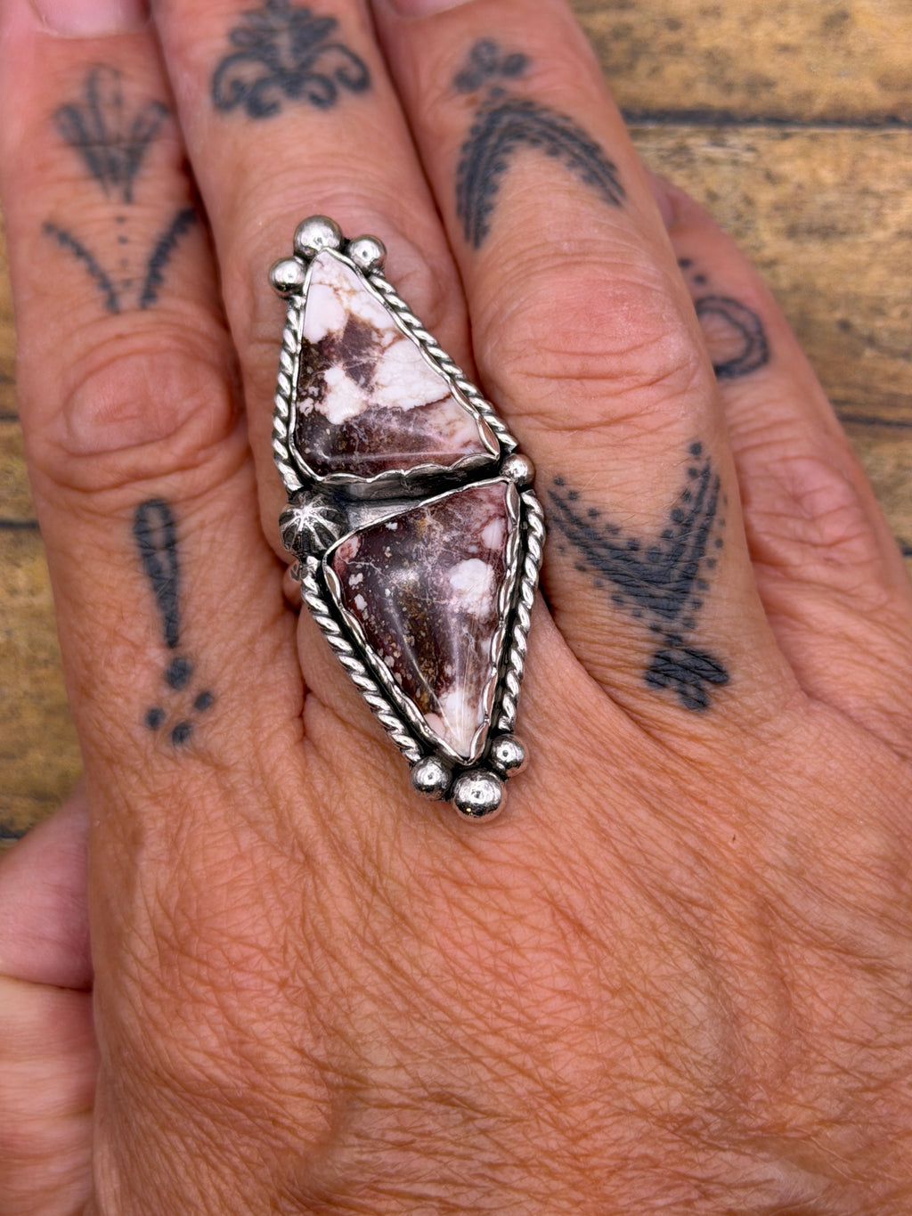 Giselle – Wild Horse Double Gemstone Ring | Sterling Silver | Southwestern Jewelry