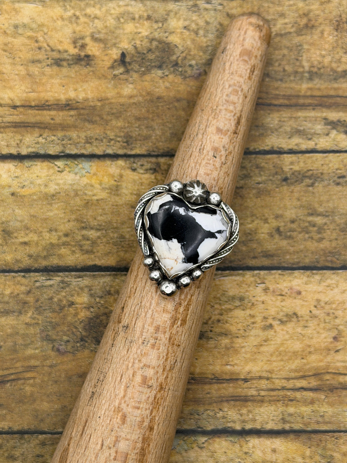 Ava – White Buffalo Turquoise Heart Ring | Sterling Silver | Southwestern Jewelry