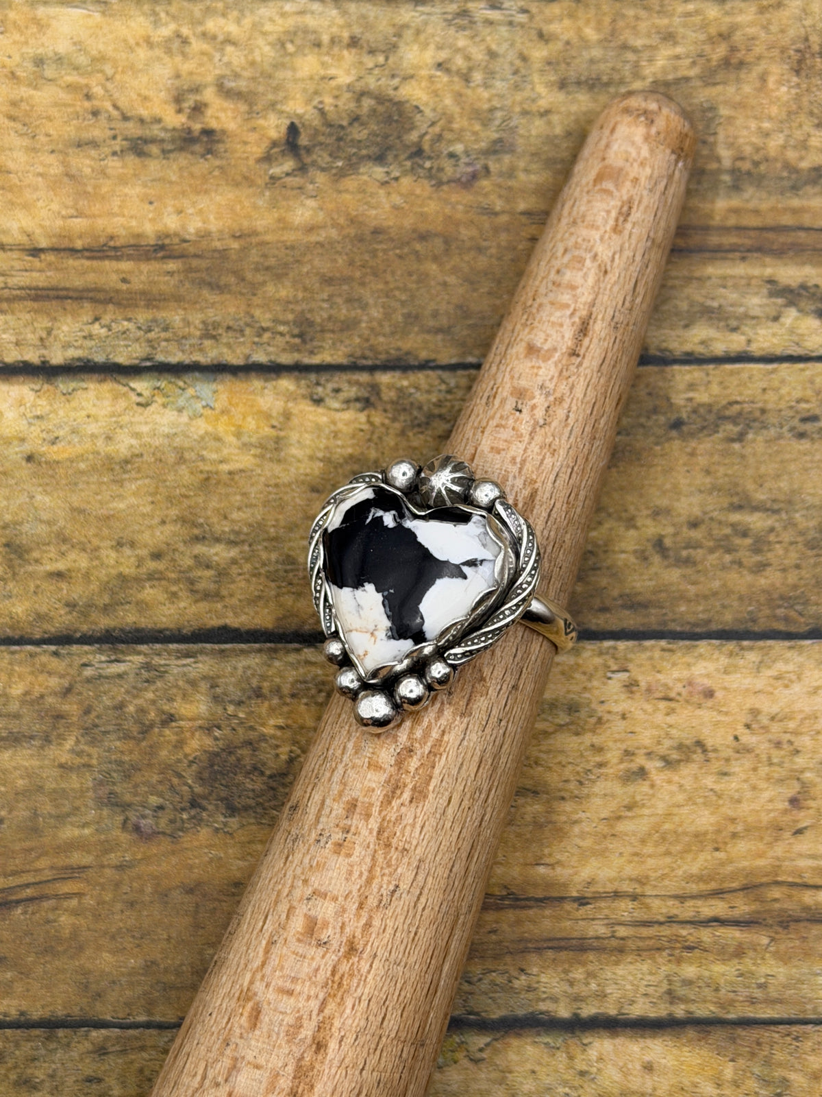 Ava – White Buffalo Turquoise Heart Ring | Sterling Silver | Southwestern Jewelry