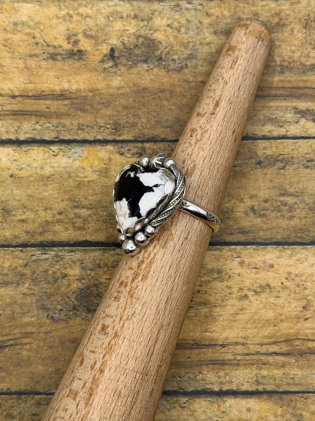 Ava – White Buffalo Turquoise Heart Ring | Sterling Silver | Southwestern Jewelry